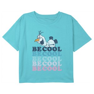 Girl's Frozen 2 Olaf Be Cool Crop T-Shirt - 1 of 3