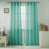 Olivia Gray Nancy Elegant Faux Silk Grommet Curtain Panel - Easy to Install Machine Washable Polyester Curtain Panels - 54 x 63-inch each - Aqua - 2 of 3