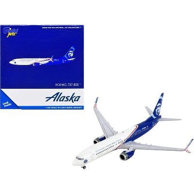 Boeing 737-800 Commercial Aircraft "Alaska Airlines - Honoring Those Who Serve" White & Blue 1/400 Diecast Model by GeminiJets