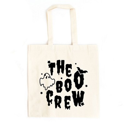 City Creek Prints The Boo Crew Bat And Ghost Canvas Tote Bag - 15x16 - Natural
