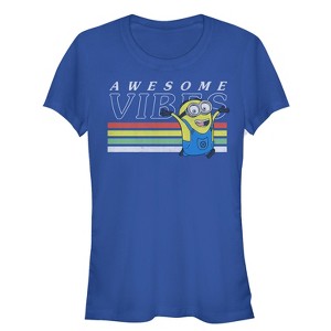Juniors Womens Despicable Me Minion Rainbow Vibes T-Shirt - 1 of 3