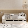 TIRAMISUBEST Twin Size Upholstered Platform Bed Frame with Open Storage and 2 Drawers, L-Shaped Daybed - 3 of 4
