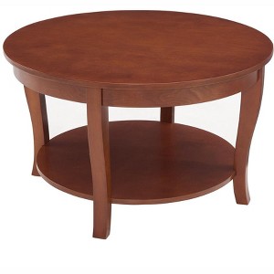 XINGHANZHENXUAN Round Coffee Table, 2-Tier Storage Wood Center Circle Accent Table for Living Room, Bedroom, Apartment, Studio - 1 of 4