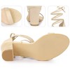 Perphy Women's Open Toe Lace Up Tie Up Lightly Padded Chunky Heeled Sandals - 3 of 4
