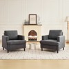 Accent Chair Modern Linen Living Room Chair for Living Room Sofa Chair with Wooden Legs Fabric Reading Living Room with Pillows Armchair - 3 of 4