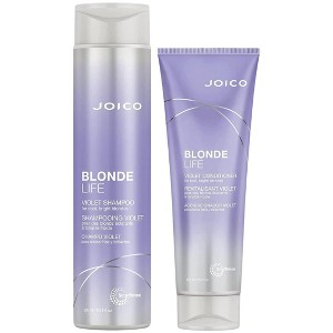 Joico Blonde Life VIOLET Shampoo (10.1 oz) & Blonde Life VIOLET Conditioner (8.5 oz) | Purple Formula For Cool & Bright Blonde Hair | DUO SET Kit - 1 of 4