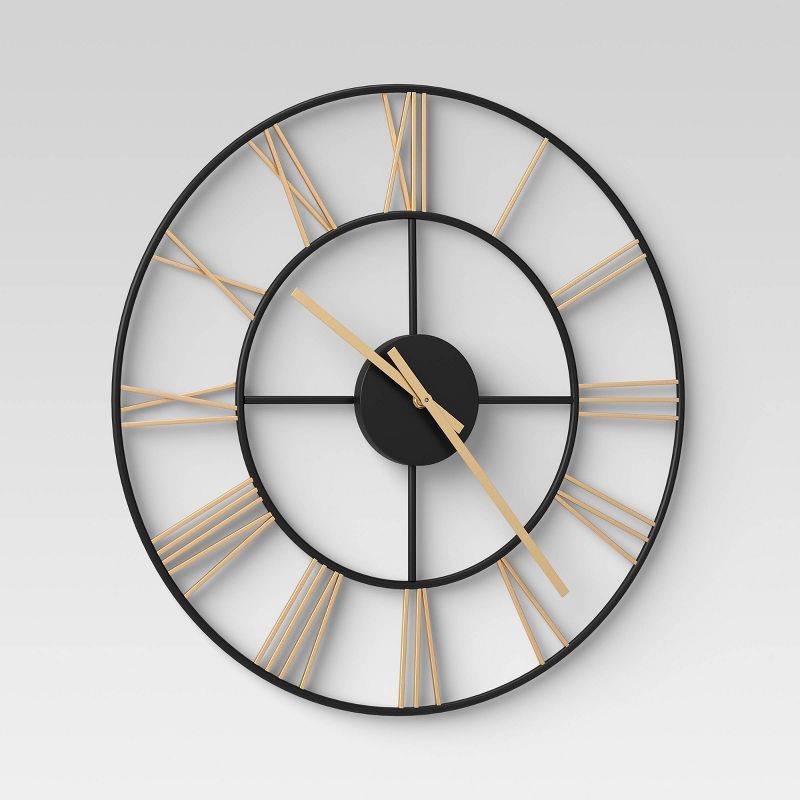 20&#34; Decorative Wall Clock Gold/Black - Threshold&#8482;, 2 of 7