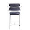 Cargo 24" Counter Height Barstool Gray Fabric and White - Acme Furniture: Cotton Upholstery, Metal Frame, Adjustable Height - 4 of 4
