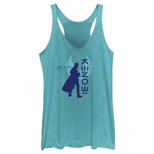 Women's Star Wars: Obi-Wan Kenobi Restoring Balance Kenobi Silhouette Racerback Tank Top - 1 of 4