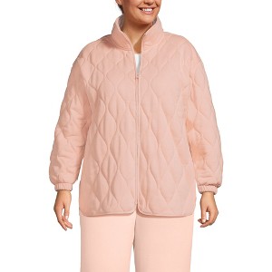 Lands' End Women's RainDefense Serious Sweats Quilted Full Zip Jacket - 1 of 4