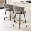 Set of 2 360¡ã Swivel Bar Chairs, Modern Cushioned Counter Stools with Ergonomic Backrest, Sturdy Metal Legs, Footrest, Ideal for Kitchen - 3 of 4