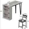 3-Piece Bar Table Set - Flip-Top Extension with Storage Shelves, Space-Saving for Kitchen/Apartment - 2 of 4