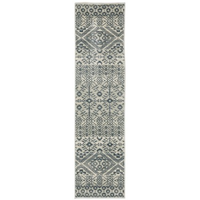 Oriental Weavers Branson BR02A Blue/ Beige Indoor Area Rug - 1'10" x 7'3"