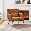 Yaheetech PU Leather Accent Chair Armchair for Living Room Bedroom Office, Retro Brown - 2 of 4