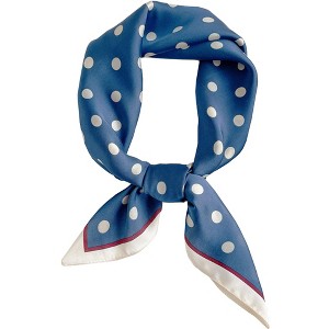 Elerevyo Women's Satin Polka Dots Square Contrast Color Silky Neck Scarves 27.6" 1 Pc - 1 of 4