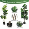 Acekool Artificial Fiddle Leaf Fig Tree, Lifelike Faux Plant with Black Pot, Easy Care Indoor Floor Décor for Home or Office - 4 of 4