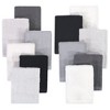Hudson Baby 24Pc Rayon from Bamboo Woven Washcloths, Black White, One Size - 2 of 2