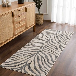 Hauteloom Gray Ecorse Zebra Print Area Rug - 1 of 4