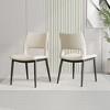 Lyngins Modern Dining Chairs with Curved Backrest,Upholstered Kitchen Chairs Set of 2 with Metal Legs,PU Chairs for Dining Room,Kitchen - 2 of 4