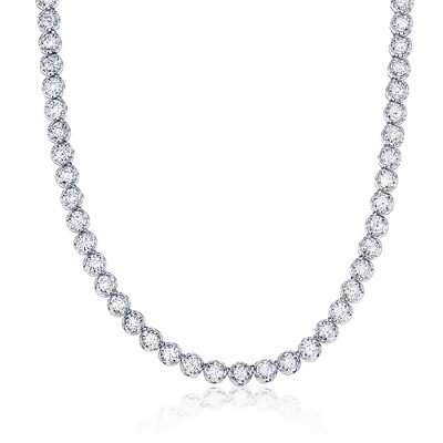 Diamonds D'Argento Sterling Silver, 5.79cttw Lab-Grown Diamond Tennis Necklace - (58 Stones) - Silver - 17 Inch