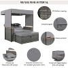 Whisen Outdoor Rattan Daybed, Patio Loveseat Sofa with Bench Lounge and Cushions - 3 of 4