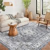 9'x12'Vintage Hallway Runner Rug Washable Soft Non Slip Area Carpet for Bedroom Living Room Kitchen Laundry Room Home Decor Low Pile,Gray - 2 of 4
