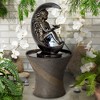 Crescent Moon 34" High Large Rustic Indoor Outdoor Decor Faux Stone Floor Fountain with Light LED Standing Outside Garden Patio Yard - 2 of 4