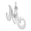 Black Bow Jewelry 14k White Gold, Ella Collection Medium Fancy Script Initial M Pendant - 3 of 4