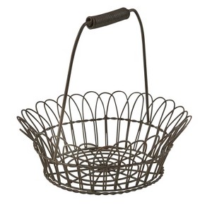 Park Designs Scalloped Wire Edge Basket With Handle - 1 of 3