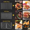 OSTBA 3-in-1 Sandwich Maker, Panini Press, Waffle Iron with 3 Removable Non-Stick Plates, 750W Toaster for Sandwiches, Grilled Cheese, Steak — Black - 4 of 4