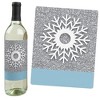 Big Dot of Happiness Winter Wonderland - Snowflake Holiday Party & Winter Wedding Decorations for Women & Men - Wine Bottle Label Stickers - Set of 4 - 3 of 4