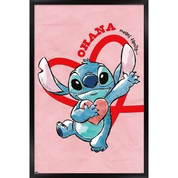 Trends International Disney Lilo and Stitch - Hearts Framed Wall Poster Prints