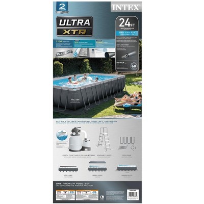 Intex Rectangular Ultra XTR Above Ground Pool with Sand Filter Pump