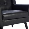 Cesicia Black Accent Chair Modern Soft Leather Living Room Chair For Indoor Home - 3 of 4