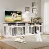 Double Dog Crate Furniture for 2 Dogs, 63 Inch Wooden TV Stand with Charging Station & Sliding Doors, Indoor Kennel - 3 of 4