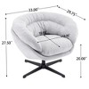CAVINAS Chenille Upholstered Accent Chair with Metal Base Frame,Modern Swivel Chair with Removable Cushion for Bedroom,Reading Room - 3 of 4