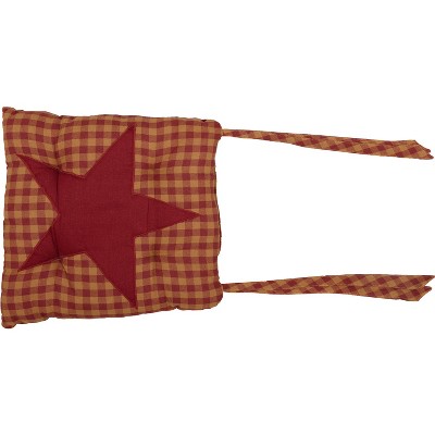 Burgundy Star Chair Pad 14x14 VHC BRANDS