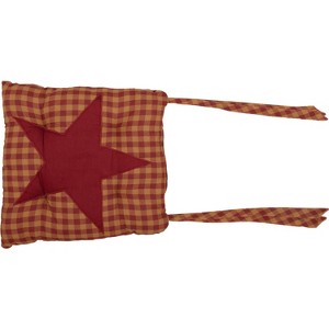 Burgundy Star Chair Pad 14x14 VHC BRANDS - 1 of 4