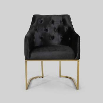 McDonough Modern Tufted Glam Accent Chair Black - Christopher Knight Home