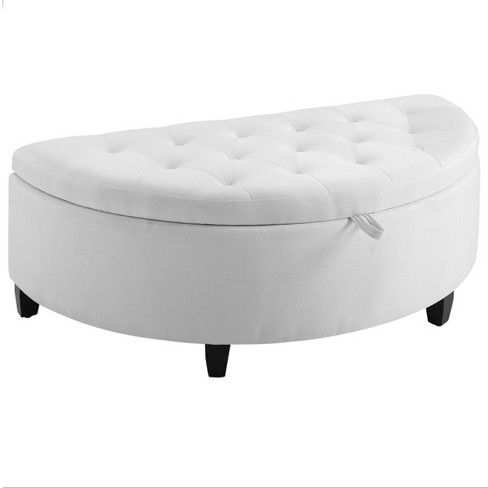 Storage ottoman deals bench white