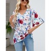 Women's Casual 3/4 Ruffled Sleeve Chiffon Blouse Tops for Women - 4 of 4