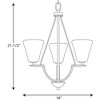 Progress Lighting Bravo 3-Light Chandelier, Antique Bronze, White Etched Glass - image 2 of 2