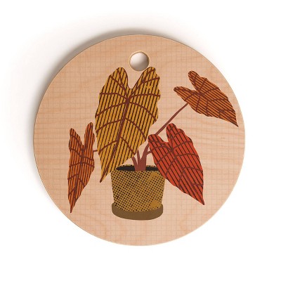 13" Wood Alisa Galitsyna Alocasia Round Cutting Board - society6