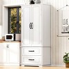 71" Farmhouse Kitchen Pantry Cabinet with 2 Large Drawers & 8 Adjustable Shelves,Storage Cabinet for Dining room or Living room-Maison Boucle - 3 of 4
