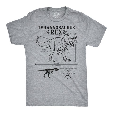 Мужские футболки Crazy Dog T-Shirts, Inc. Mens Funny T Shirts Tyrannosaurus Rex Infographic Awesome Dino Tee For Men - Crazy Dog Men's T Shirt With Dinosaur Sayings Light Grey L