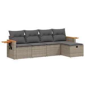 vidaXL Garden Sofa Set Grey, Dark Grey - 1 of 4