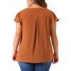 Agnes Orinda Women's Plus Size Summer V-neck Ruffle Short Sleeve Swiss Dot Flowy Blouses - 4 of 4