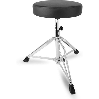 Pyle Double-Support Drum Stool (PSEATDRM28) - Adjustable, Foam-Cushioned Seat, Steel Legs