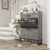 ALEXOUN Shoe Storage Cabinet,12 Pairs Farmhouse Shoe Organizer with 2 Flip Drawers and Adjustable Shelves & Top Drawer for Entryway,Hallway - 2 of 4