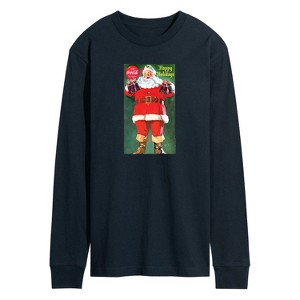 Men's - Coca Cola - Santa with Coke Bottles Long Sleeve Graphic T-Shirt - 1 of 4